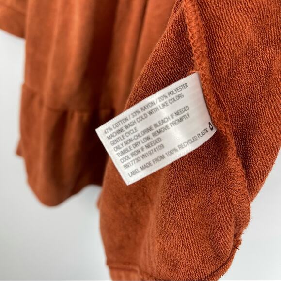 Wild Fable Long Sleeve Knee Length Dress Rust Small - Picture 3 of 5